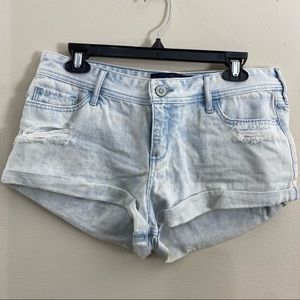 Hollister light wash low rise jean shorts